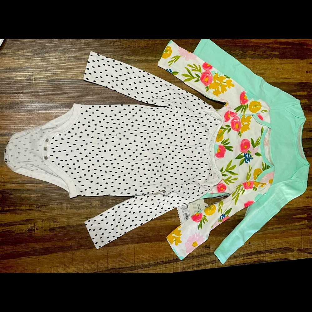 Cloud Island 3 pack toddler girls long sleeve onesies